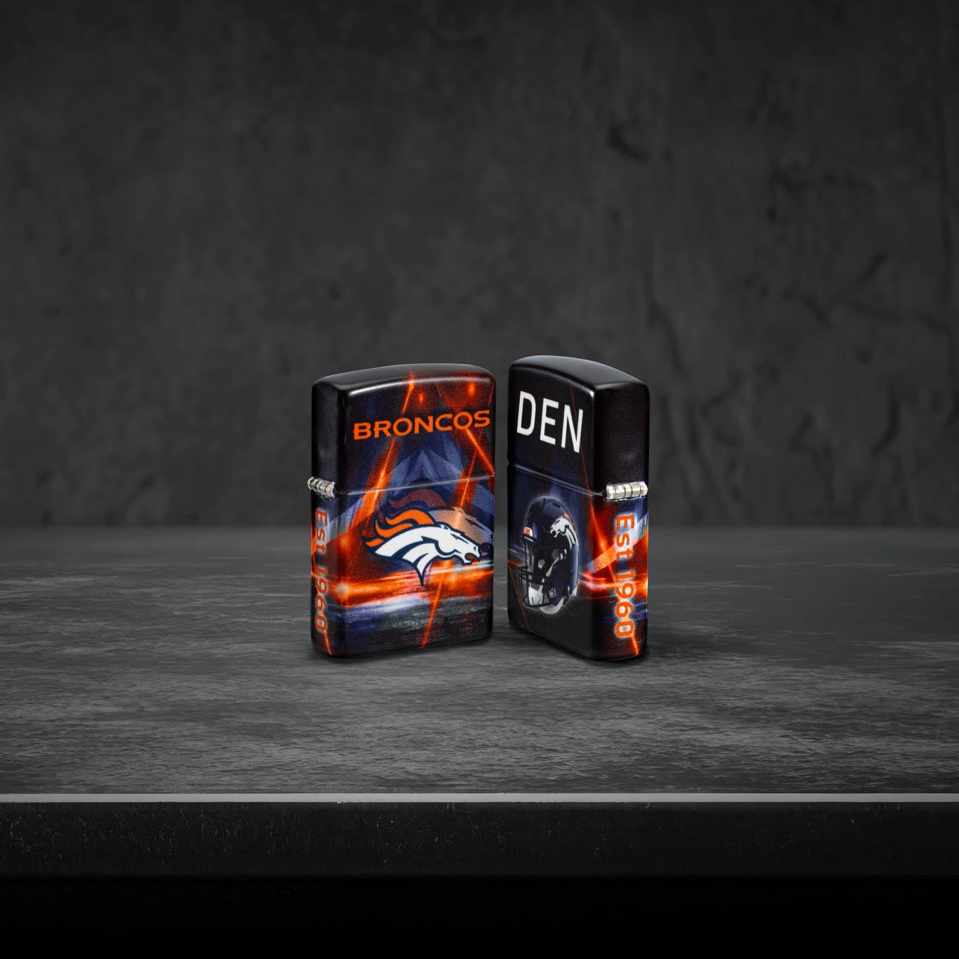 Zippo NFL Denver Broncos Team Spirit Design Black Matte Windproof Lighter