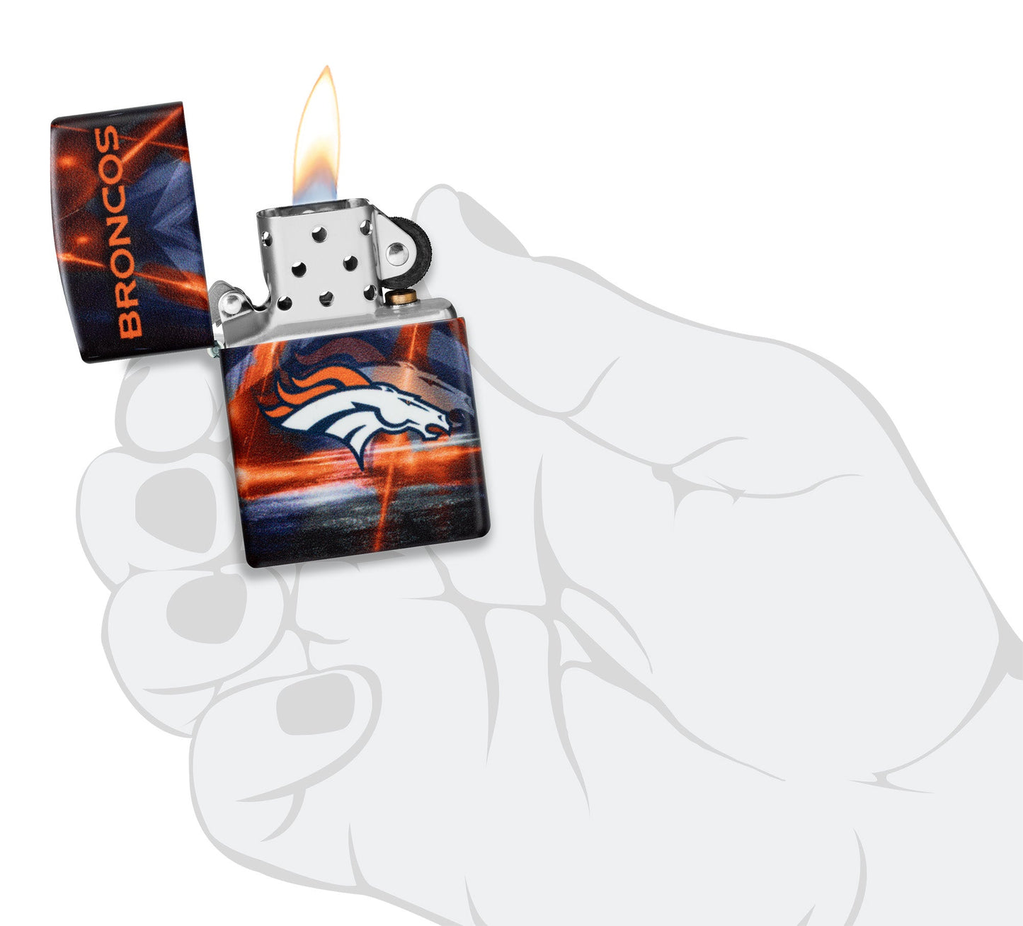 Zippo NFL Denver Broncos Team Spirit Design Black Matte Windproof Lighter