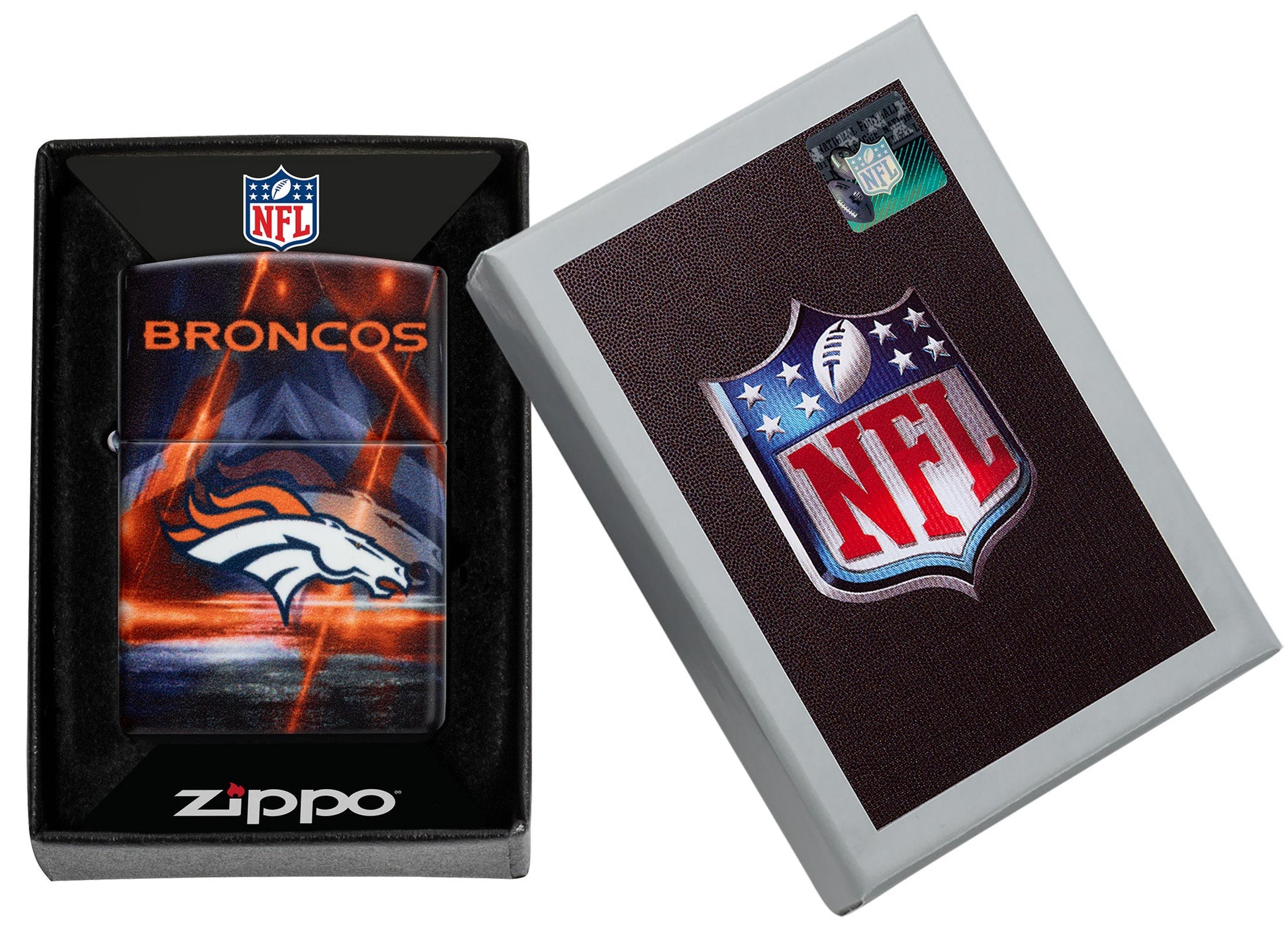 Zippo NFL Denver Broncos Team Spirit Design Black Matte Windproof Lighter