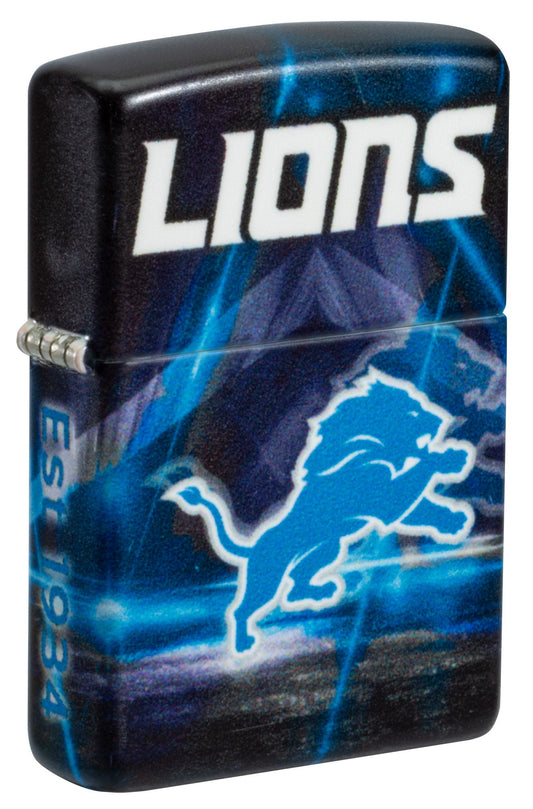 Zippo NFL Detroit Lions Team Spirit Design Black Matte Windproof Lighter
