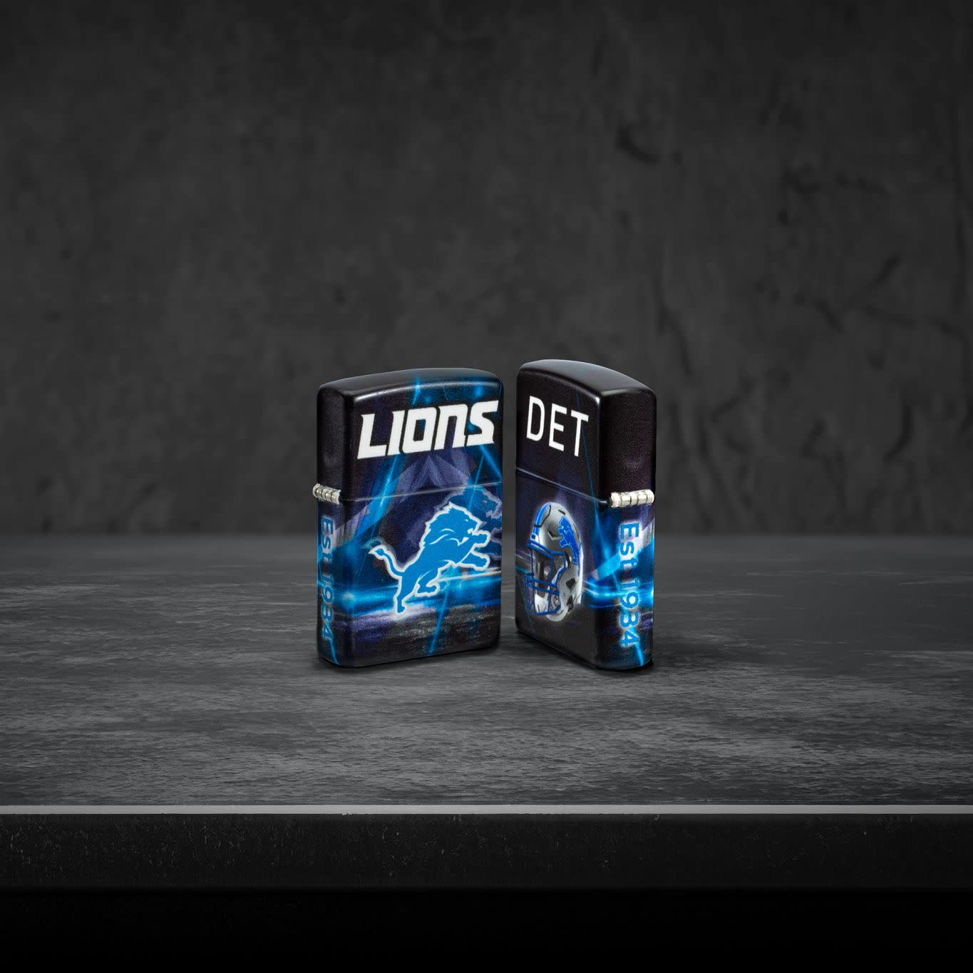 Zippo NFL Detroit Lions Team Spirit Design Black Matte Windproof Lighter
