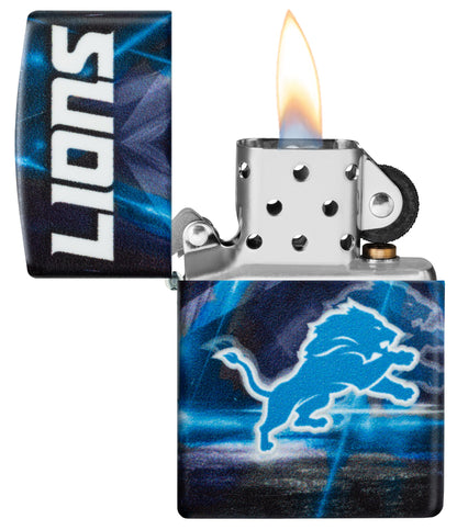 Zippo NFL Detroit Lions Team Spirit Design Black Matte Windproof Lighter