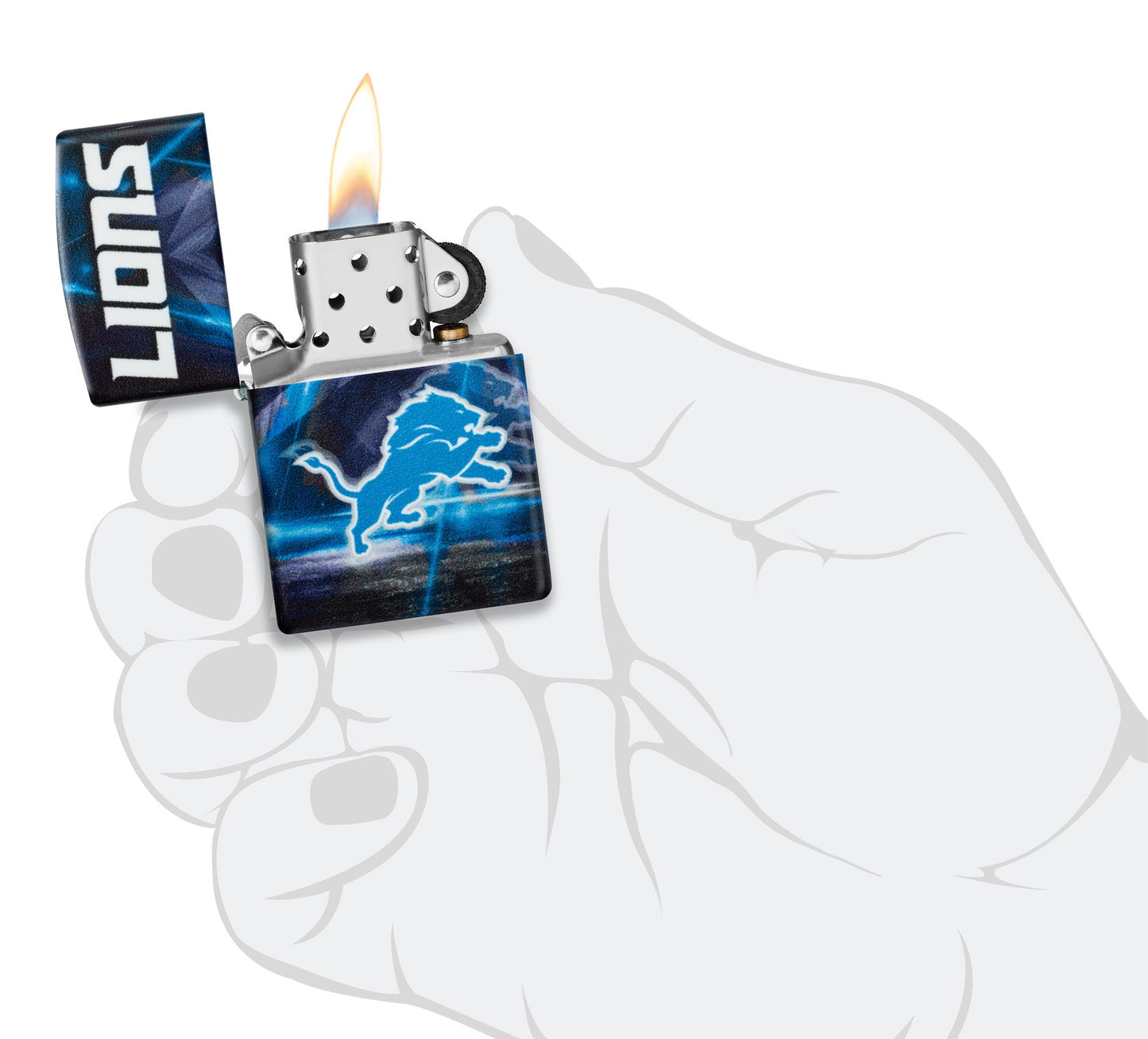 Zippo NFL Detroit Lions Team Spirit Design Black Matte Windproof Lighter