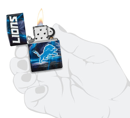 Zippo NFL Detroit Lions Team Spirit Design Black Matte Windproof Lighter