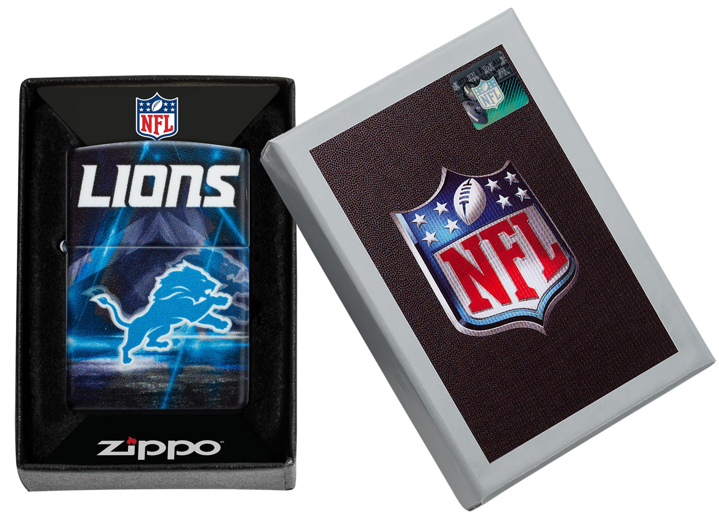 Zippo NFL Detroit Lions Team Spirit Design Black Matte Windproof Lighter