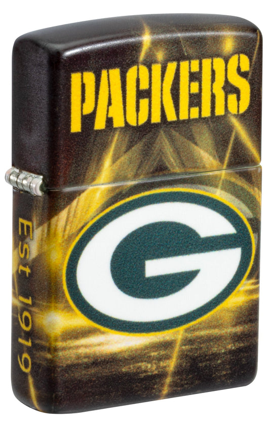 Zippo NFL Green Bay Packers Team Spirit Design Black Matte Windproof Lighter
