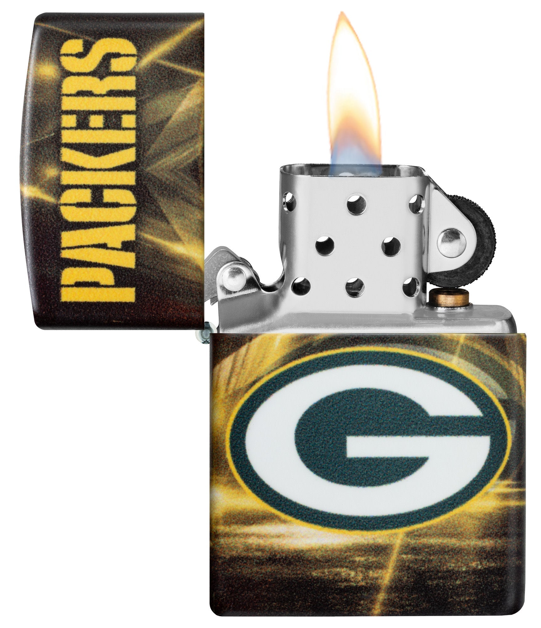 Zippo NFL Green Bay Packers Team Spirit Design Black Matte Windproof Lighter