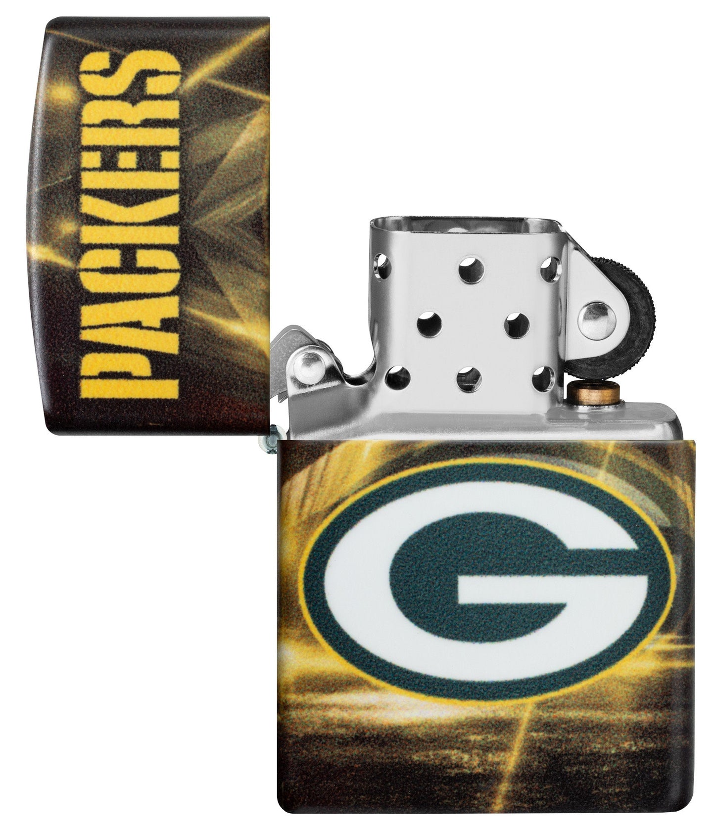 Zippo NFL Green Bay Packers Team Spirit Design Black Matte Windproof Lighter