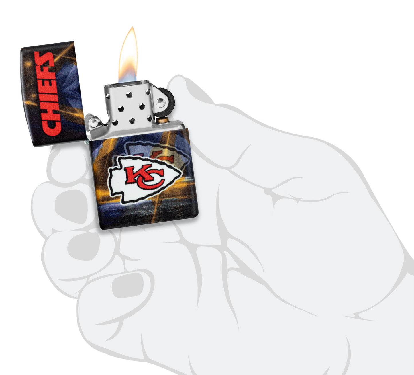 Zippo NFL Kansas City Chiefs Team Spirit Design Black Matte Windproof Lighter