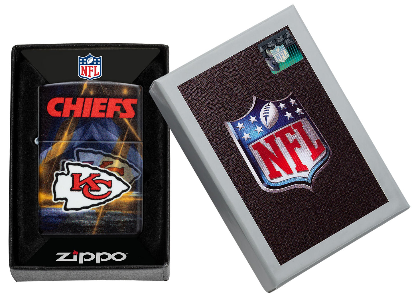 Zippo NFL Kansas City Chiefs Team Spirit Design Black Matte Windproof Lighter