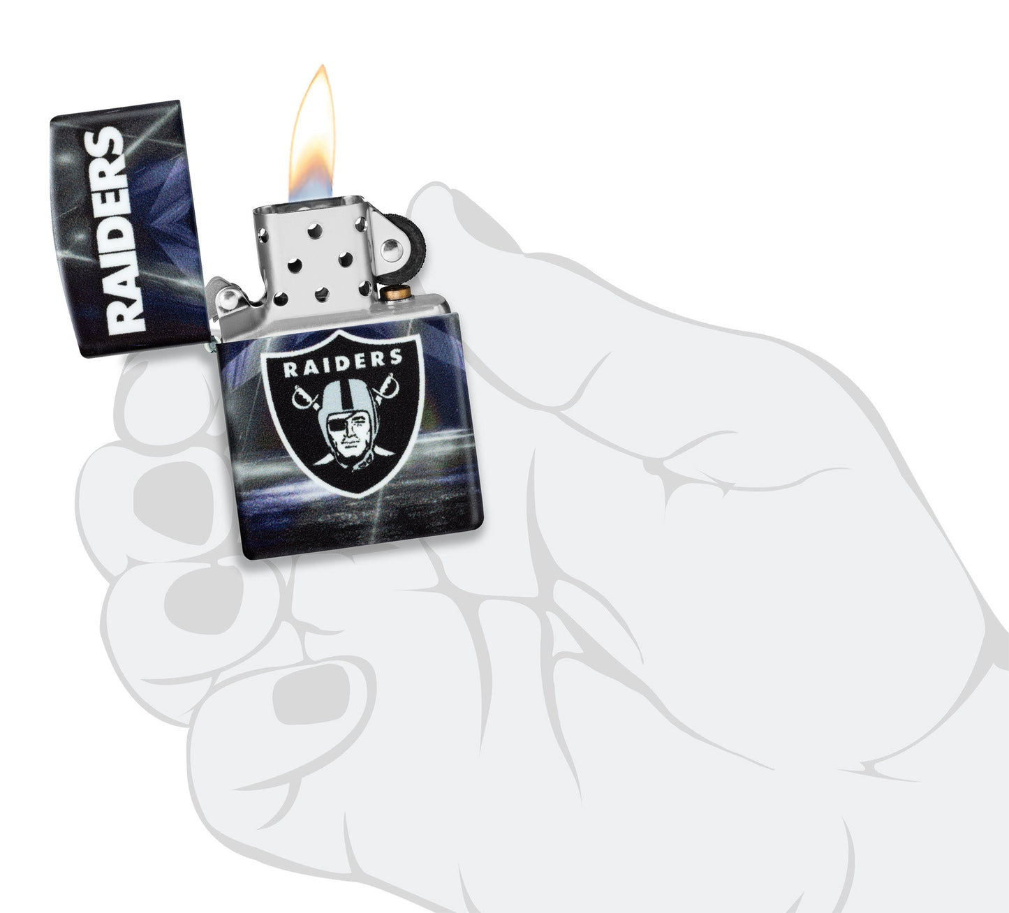 Zippo NFL Las Vegas Raiders Team Spirit Design Black Matte Windproof Lighter