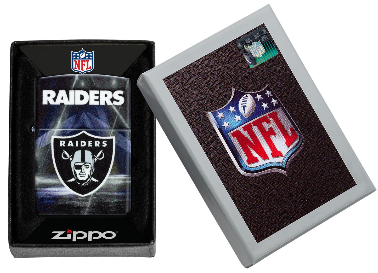 Zippo NFL Las Vegas Raiders Team Spirit Design Black Matte Windproof Lighter