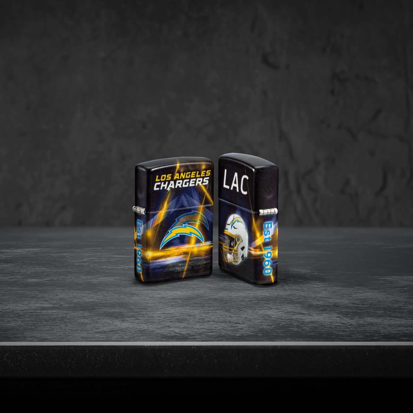 Zippo NFL Los Angeles Chargers Team Spirit Design Black Matte Windproof Lighter