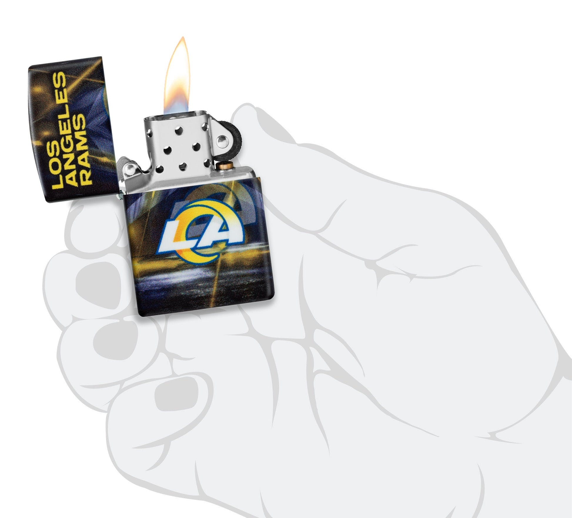 Zippo NFL Los Angeles Rams Team Spirit Design Black Matte Windproof Lighter