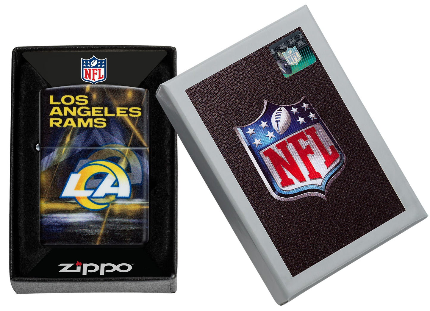 Zippo NFL Los Angeles Rams Team Spirit Design Black Matte Windproof Lighter