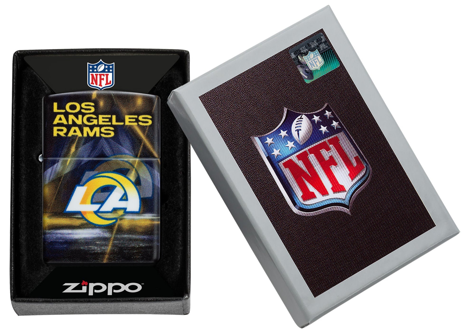 Zippo NFL Los Angeles Rams Team Spirit Design Black Matte Windproof Lighter