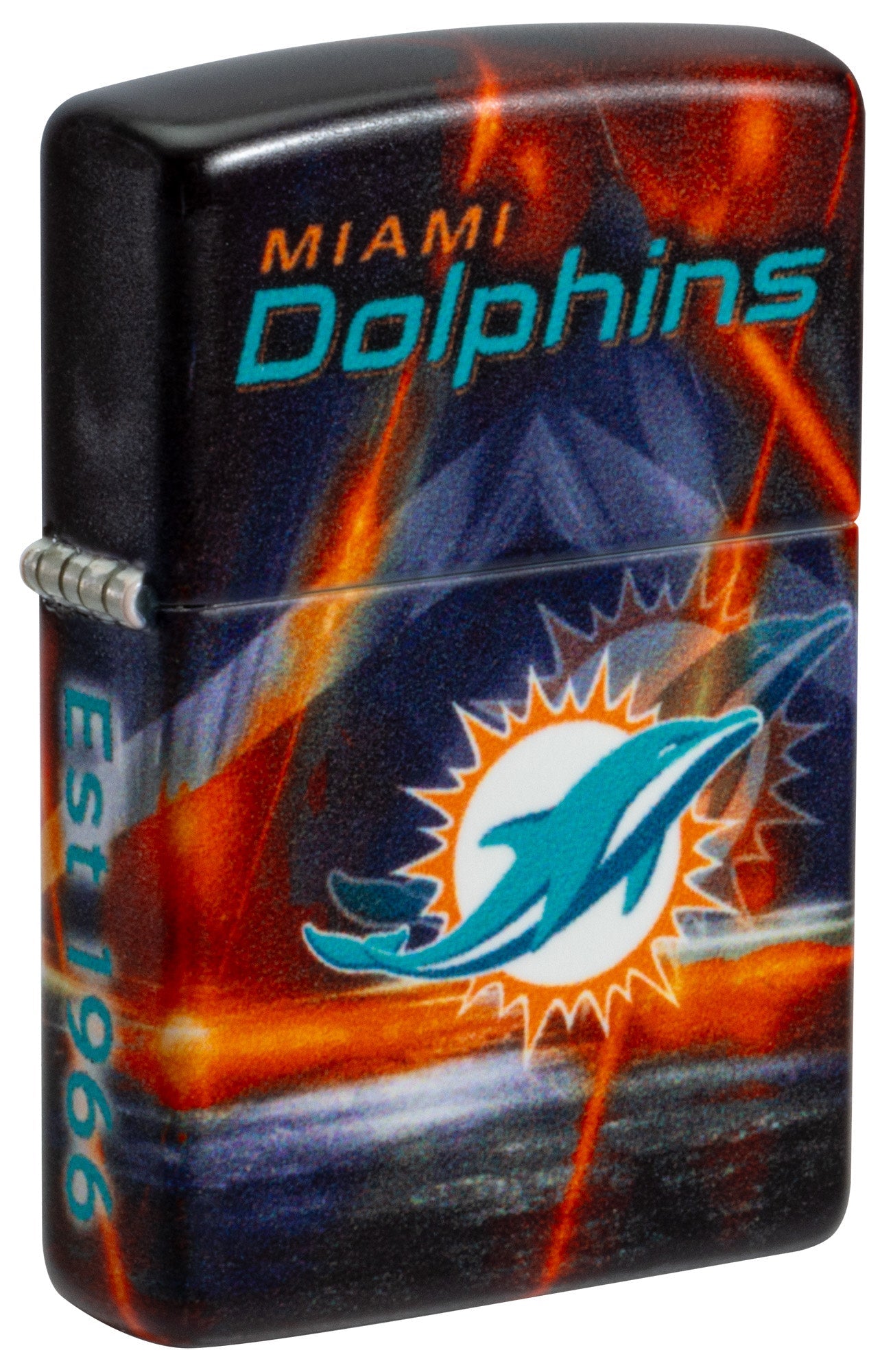 Zippo NFL Miami Dolphins Team Spirit Design Black Matte Windproof Lighter