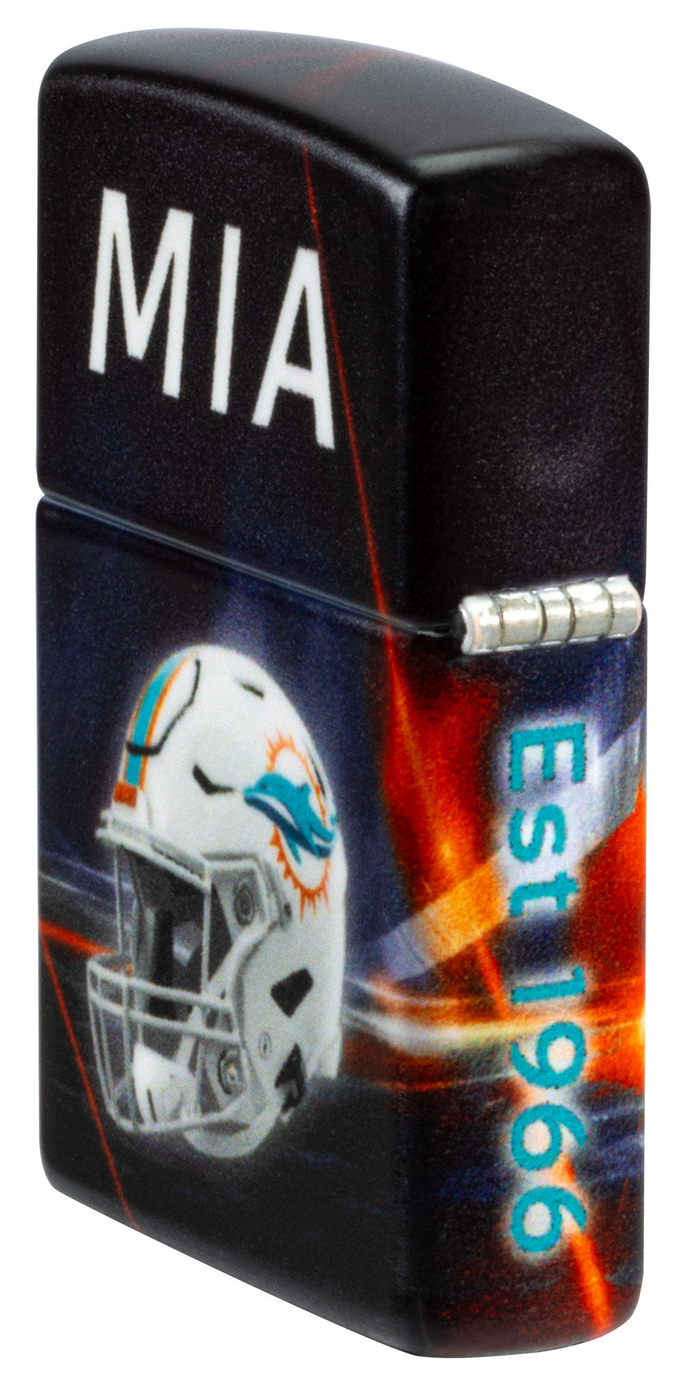 Zippo NFL Miami Dolphins Team Spirit Design Black Matte Windproof Lighter