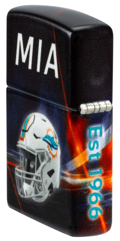 Zippo NFL Miami Dolphins Team Spirit Design Black Matte Windproof Lighter