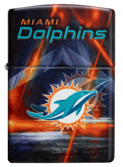 Zippo NFL Miami Dolphins Team Spirit Design Black Matte Windproof Lighter
