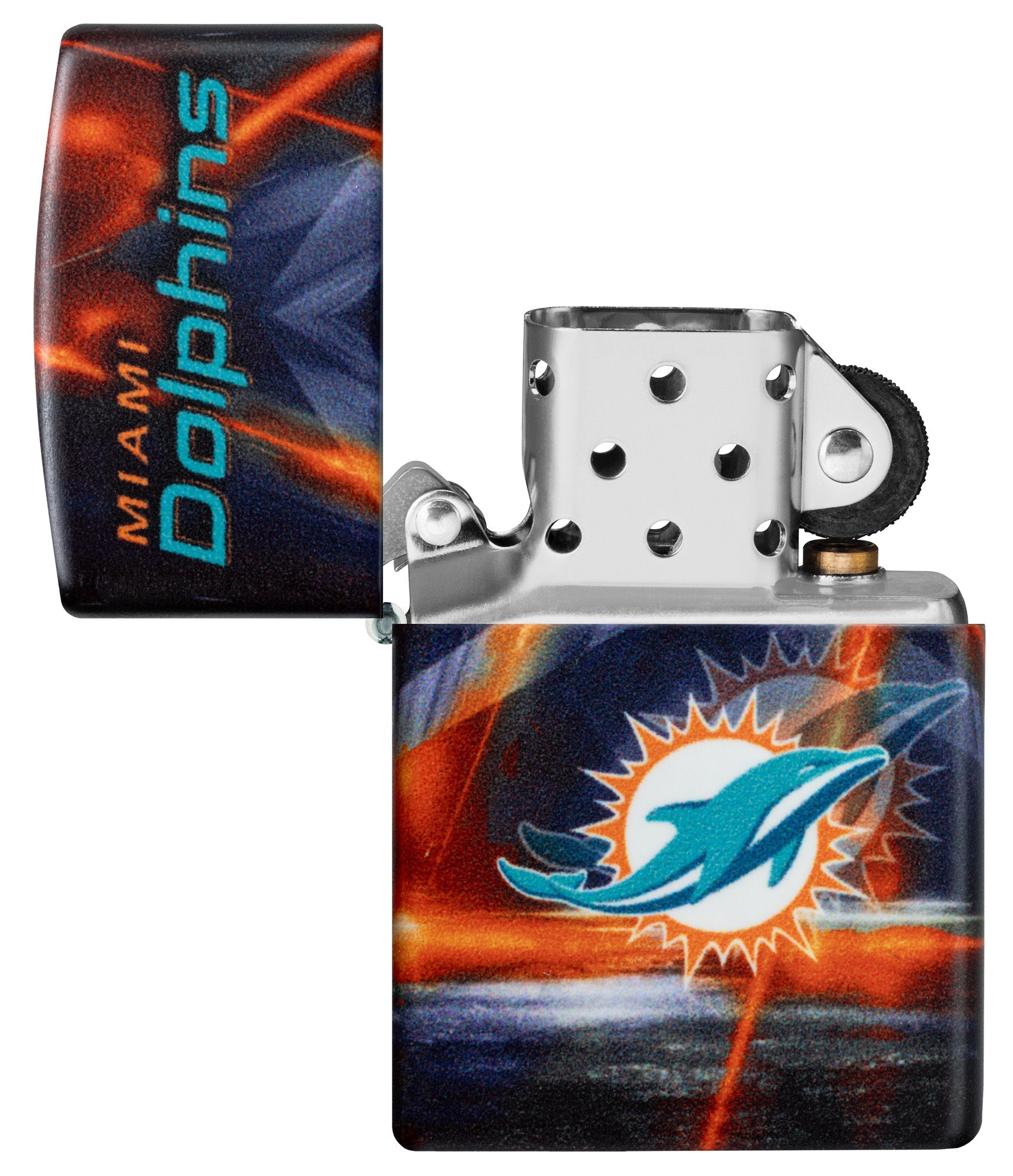 Zippo NFL Miami Dolphins Team Spirit Design Black Matte Windproof Lighter