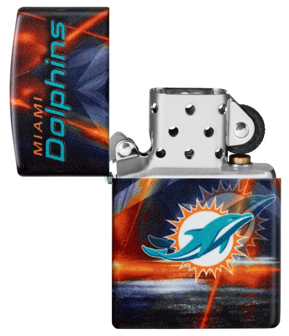 Zippo NFL Miami Dolphins Team Spirit Design Black Matte Windproof Lighter