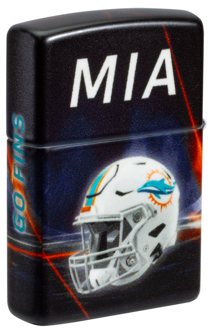 Zippo NFL Miami Dolphins Team Spirit Design Black Matte Windproof Lighter
