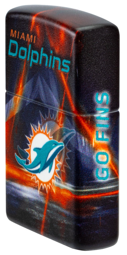 Zippo NFL Miami Dolphins Team Spirit Design Black Matte Windproof Lighter