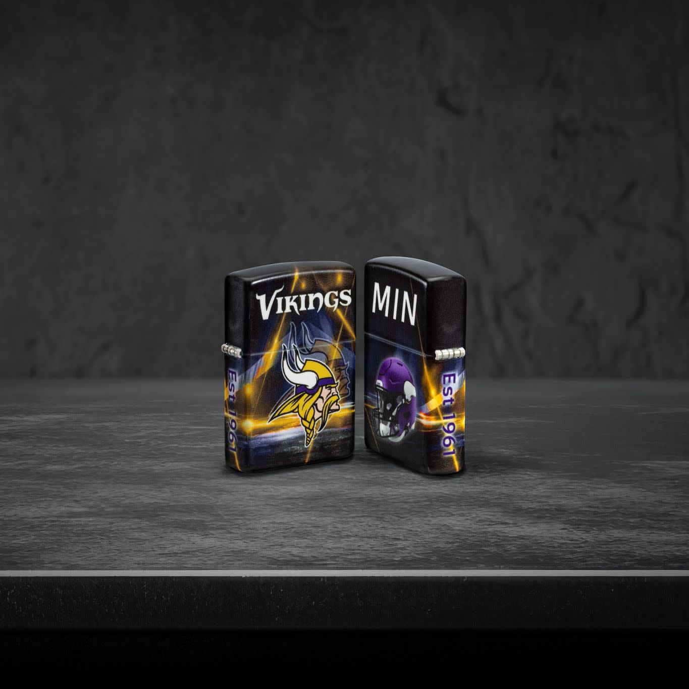 Zippo NFL Minnesota Vikings Team Spirit Design Black Matte Windproof Lighter