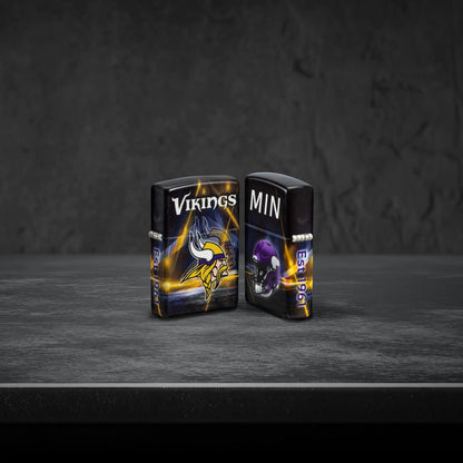 Zippo NFL Minnesota Vikings Team Spirit Design Black Matte Windproof Lighter