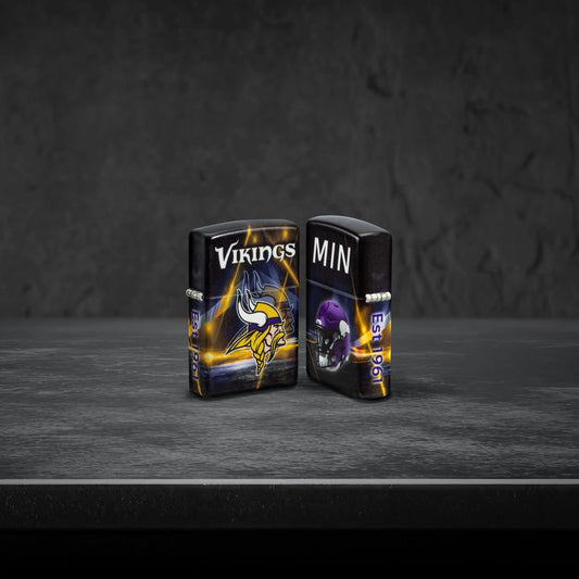 Zippo NFL Minnesota Vikings Team Spirit Design Black Matte Windproof Lighter