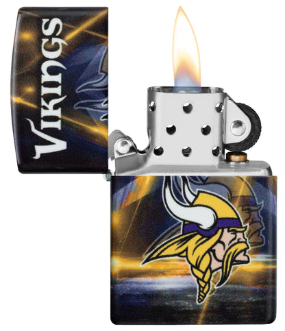 Zippo NFL Minnesota Vikings Team Spirit Design Black Matte Windproof Lighter