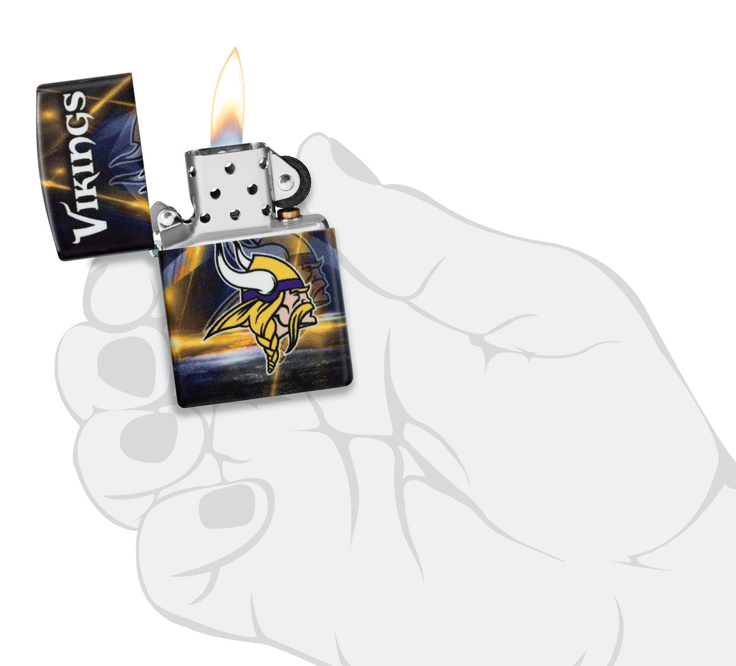 Zippo NFL Minnesota Vikings Team Spirit Design Black Matte Windproof Lighter