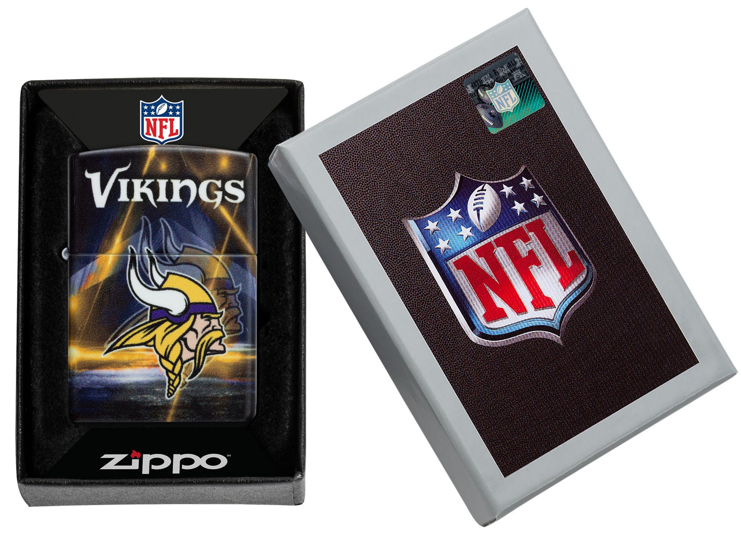 Zippo NFL Minnesota Vikings Team Spirit Design Black Matte Windproof Lighter