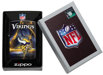 Zippo NFL Minnesota Vikings Team Spirit Design Black Matte Windproof Lighter