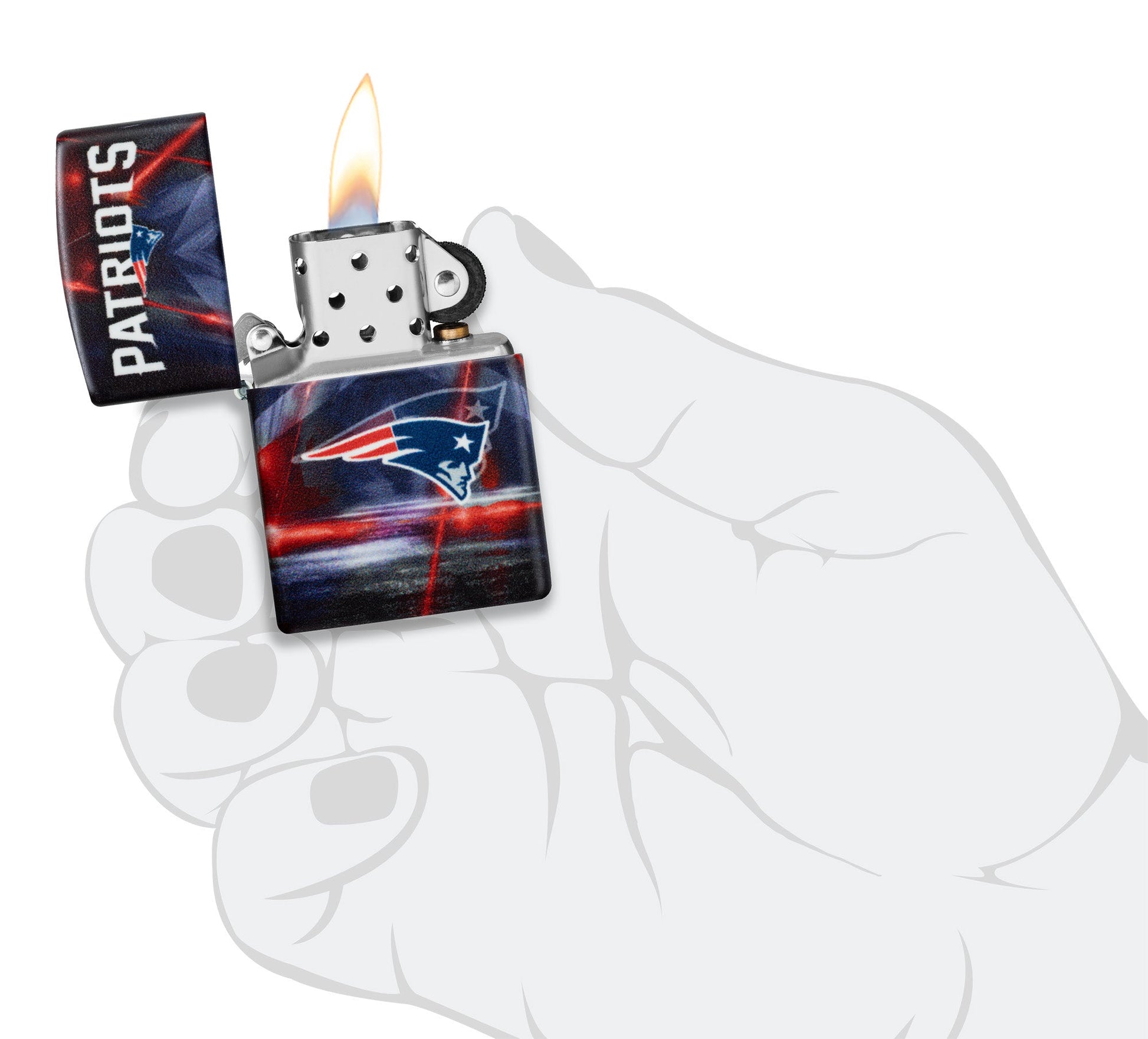 Zippo NFL New England Patriots Team Spirit Design Black Matte Windproof Lighter