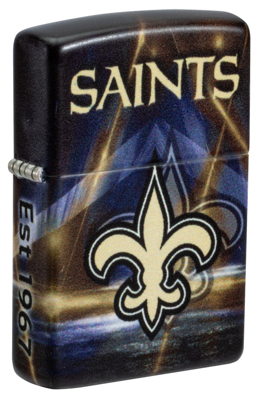 Zippo NFL New Orleans Saints Team Spirit Design Black Matte Windproof Lighter