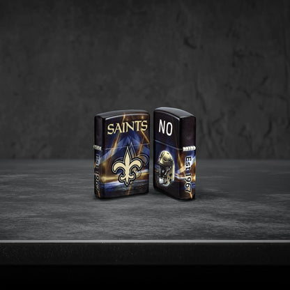 Zippo NFL New Orleans Saints Team Spirit Design Black Matte Windproof Lighter
