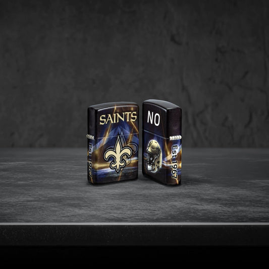Zippo NFL New Orleans Saints Team Spirit Design Black Matte Windproof Lighter