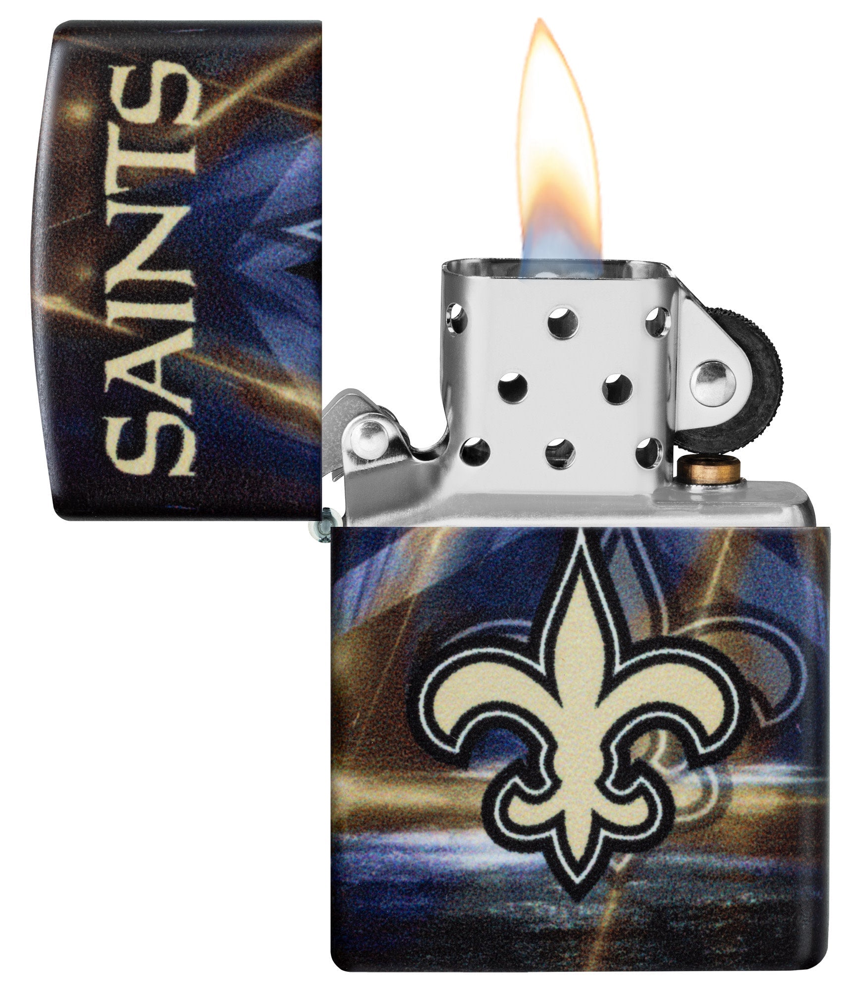 Zippo NFL New Orleans Saints Team Spirit Design Black Matte Windproof Lighter