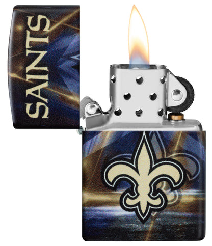 Zippo NFL New Orleans Saints Team Spirit Design Black Matte Windproof Lighter