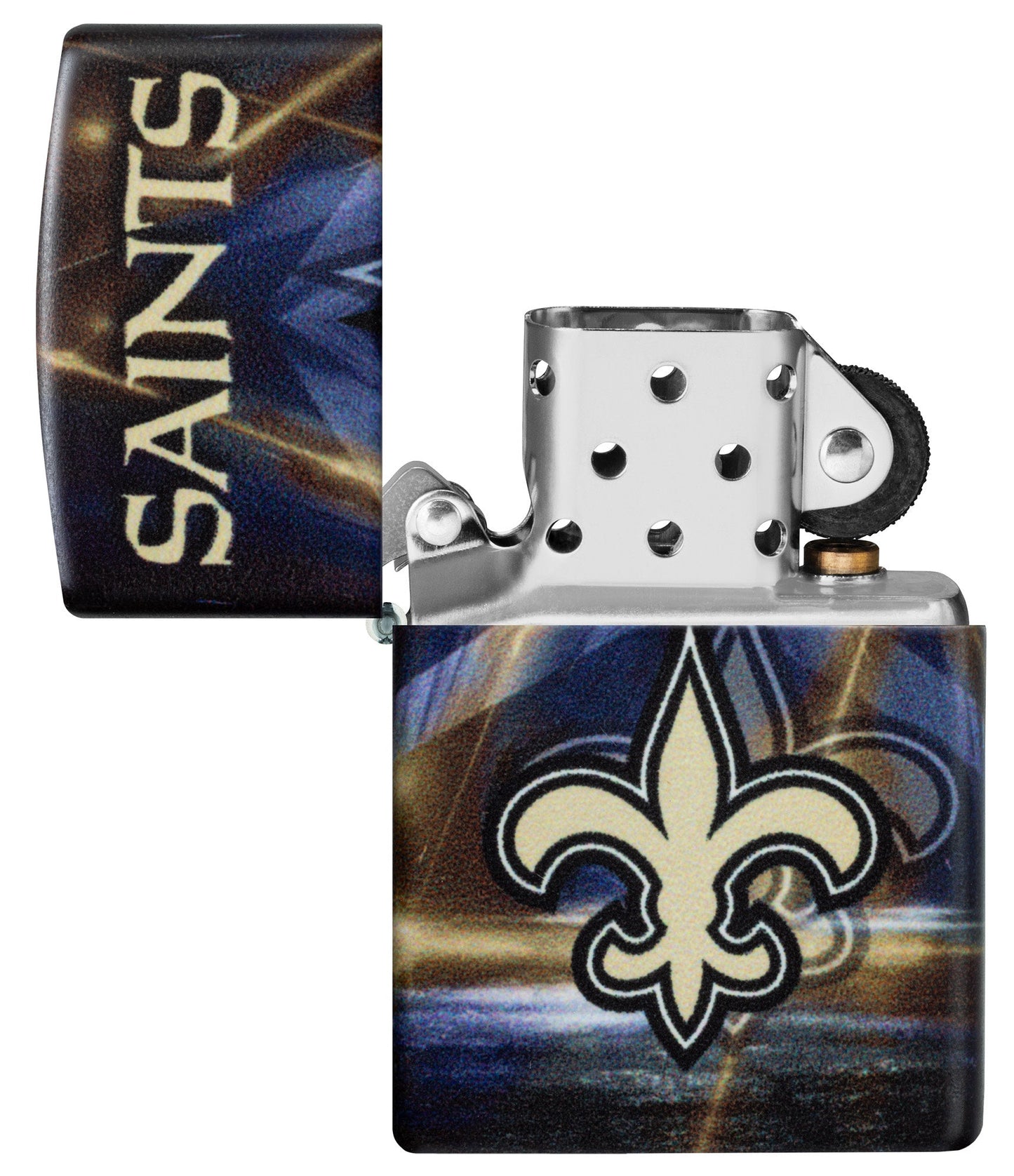 Zippo NFL New Orleans Saints Team Spirit Design Black Matte Windproof Lighter