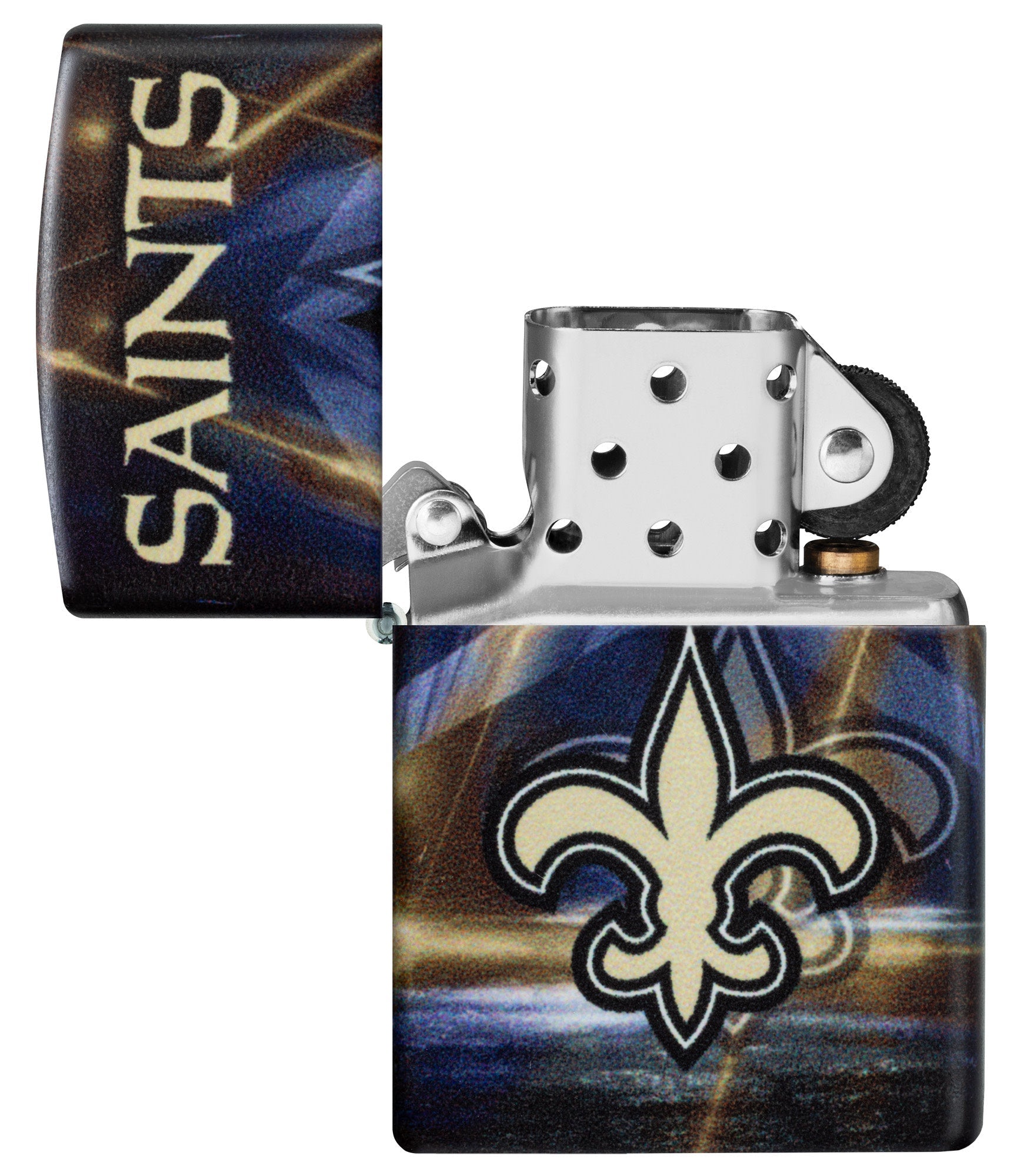 Zippo NFL New Orleans Saints Team Spirit Design Black Matte Windproof Lighter