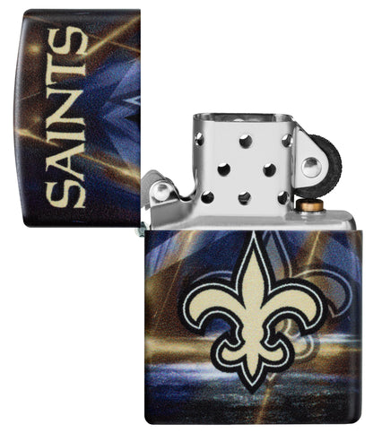 Zippo NFL New Orleans Saints Team Spirit Design Black Matte Windproof Lighter