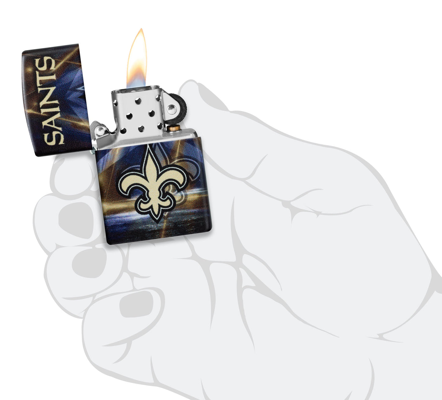 Zippo NFL New Orleans Saints Team Spirit Design Black Matte Windproof Lighter