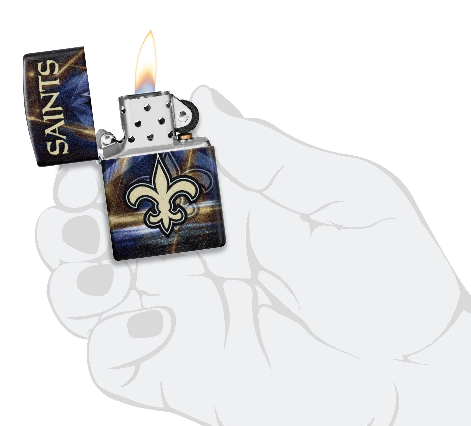 Zippo NFL New Orleans Saints Team Spirit Design Black Matte Windproof Lighter