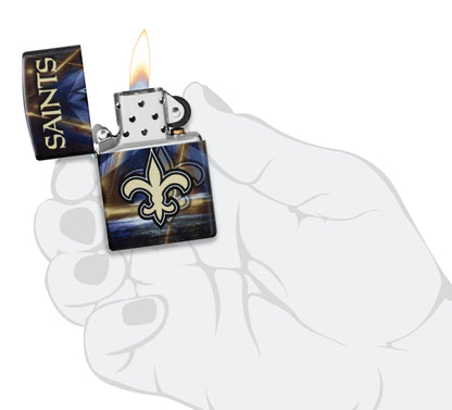 Zippo NFL New Orleans Saints Team Spirit Design Black Matte Windproof Lighter