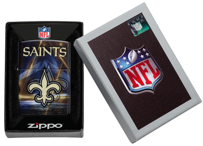 Zippo NFL New Orleans Saints Team Spirit Design Black Matte Windproof Lighter