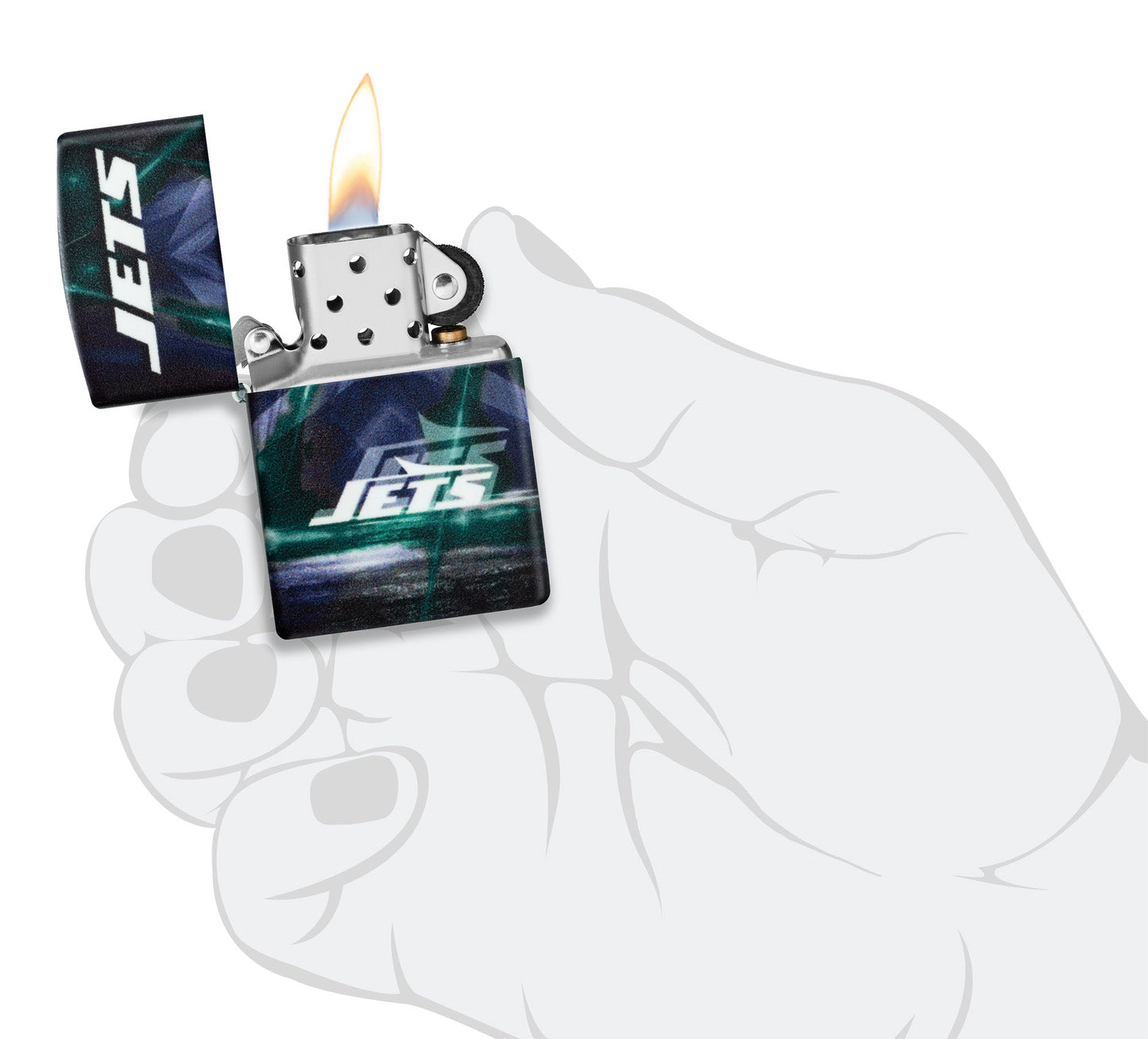 Zippo NFL New York Jets Team Spirit Design Black Matte Windproof Lighter