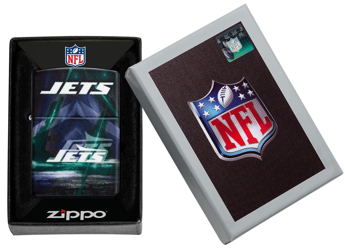 Zippo NFL New York Jets Team Spirit Design Black Matte Windproof Lighter